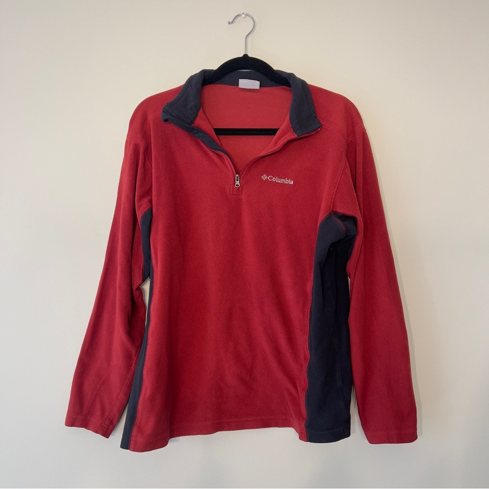 Columbia Red and Black Quarter-Zip Pullover